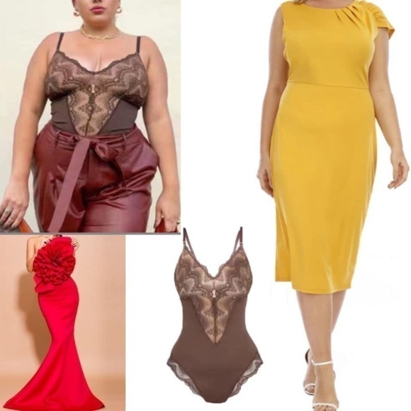 Plus Size Lace bodysuit with adjustable straps Size 3XL - Picture 5 of 14